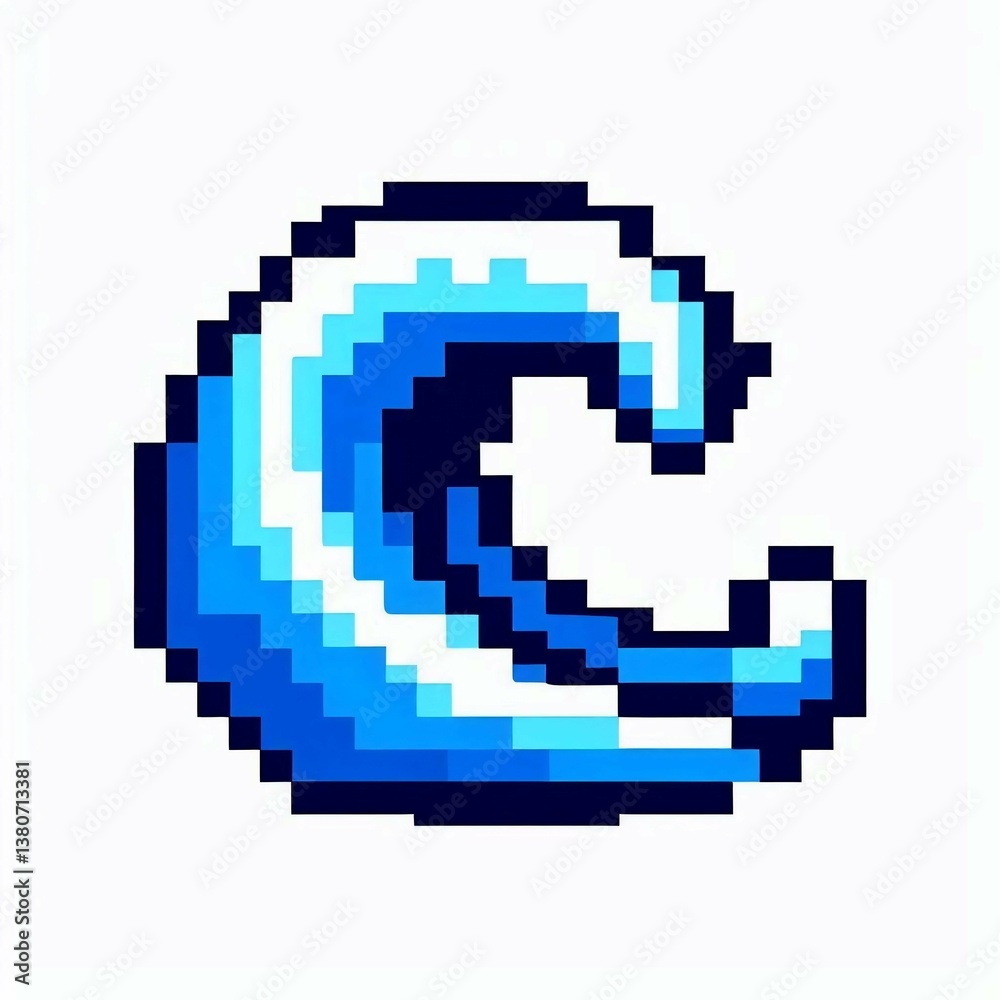 Fototapeta premium Pixelated Ocean Wave Graphic suitable for marketing material
