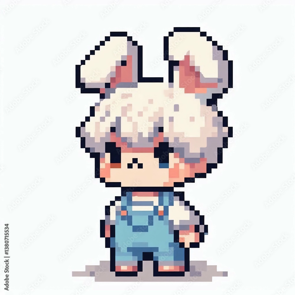 Fototapeta premium Cute Pixel Art Rabbit suitable for website background