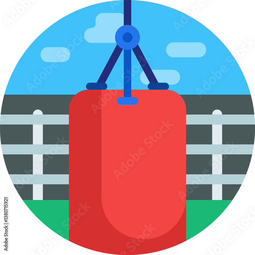 punching bag Illustration on a white background