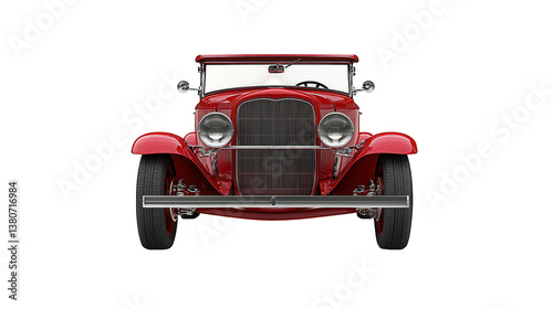 Classic red and white convertible car, embracing vintage charm openair driving adventures