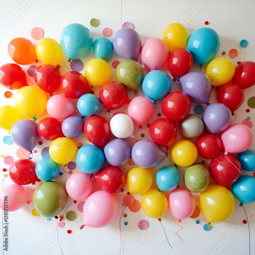 Wallpaper Mural Joyful Balloon Cluster – Vibrant Party Decoration Illustration Torontodigital.ca
