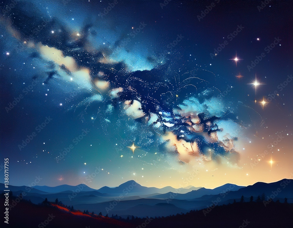 Fototapeta premium night sky starry background texture