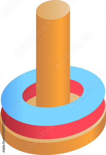 ring toss Illustration on a white background.