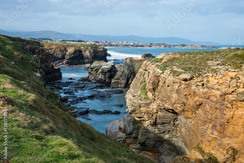 Beautiful landscape of atlantic coast in Lugo, Galizia. Sunny day