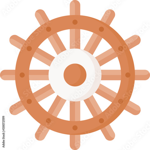 ship wheel Illustration on a white background.
