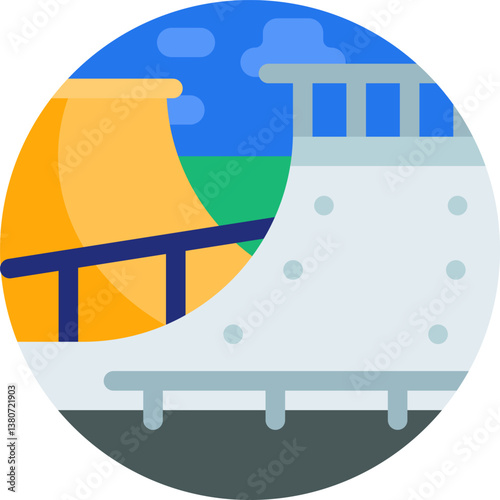 skate park Illustration on a white background