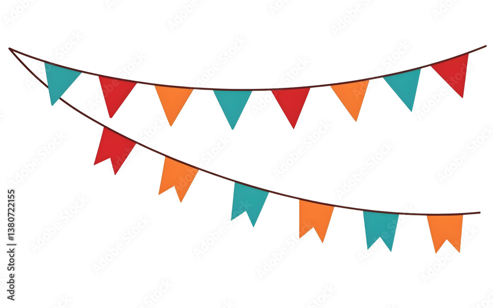 Obraz premium Colorful Sharp Flags Garland Element