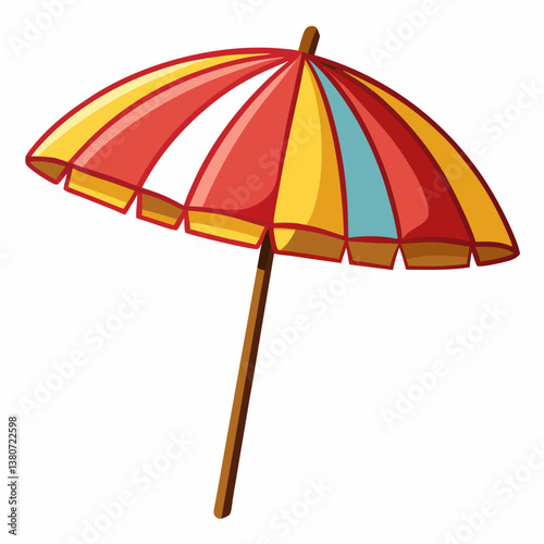 "Stunning beach umbrella summer vector design, perfect for digital projects. High-quality AI graphics ideal for websites, prints, and more!"