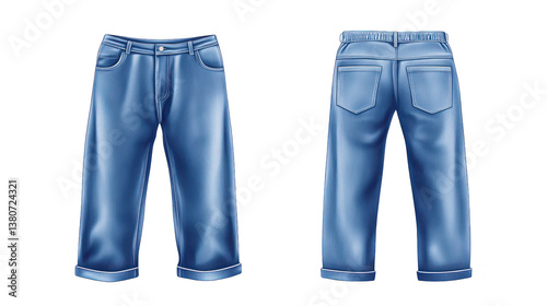 Stylish blue pants with white polka dots, comfortable and fashionable casual wear for everyday style