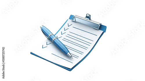 Essential office supplies, clipboard, pen, and paper for enhanced productivity organization