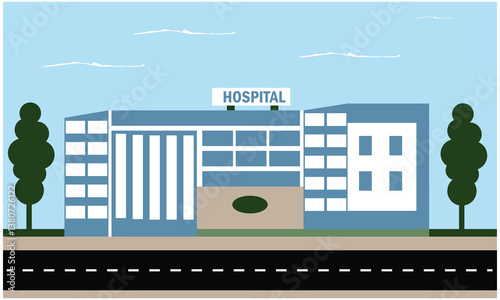  hospital illustration, medical illustration. building illustration