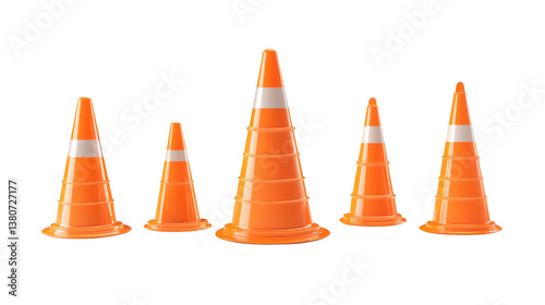 Bright orange traffic cones for enhanced safety and visibility on roads construction sites