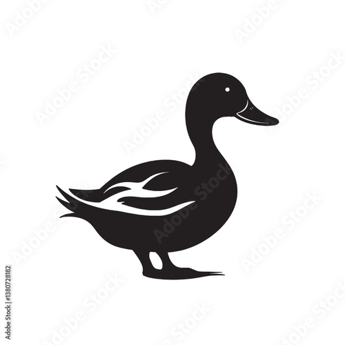 Isolated female mallard, a wild waterfowl with green feather