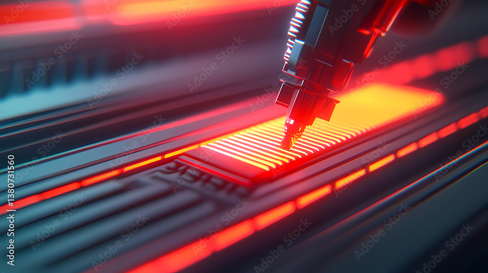 A close-up of a futuristic device with a glowing red interface and a stylus, suggesting advanced technology and precision in a digital environment. A close-up of a futuristic device with a glowing red interface and a stylus, suggesting advanced technology and precision in a digital environment.