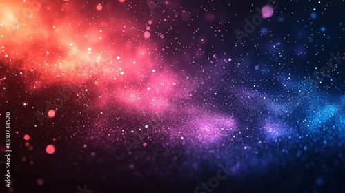 Colorful Abstract Background with Stars and Light Particles