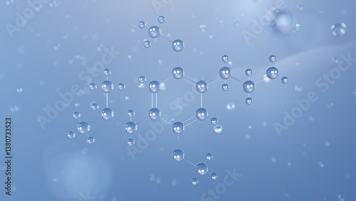 2c-ibu molecular structure, 3d model molecule, phenethylamine structural chemical formula view from a microscope photo