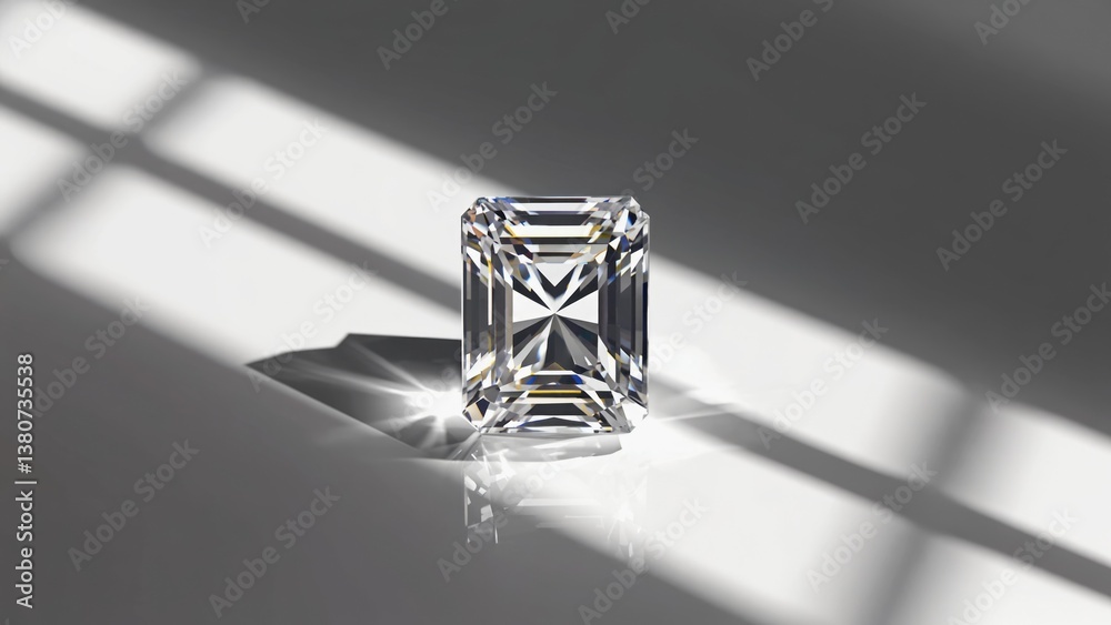 Obraz premium A single diamond resting on a plain white background