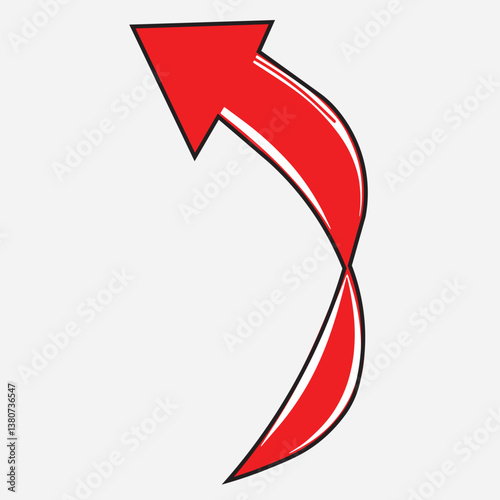 Free Download arrow icon curved left down red black line - GFXLoad