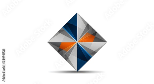 A vibrant 3D triangle logo with layered sections in blue, gray, and orange, symbolizing modernity and innovation. Free Download A vibrant 3D triangle logo with layered sections in blue, gray, and orange, symbolizing modernity and innovation. - GFXLoad