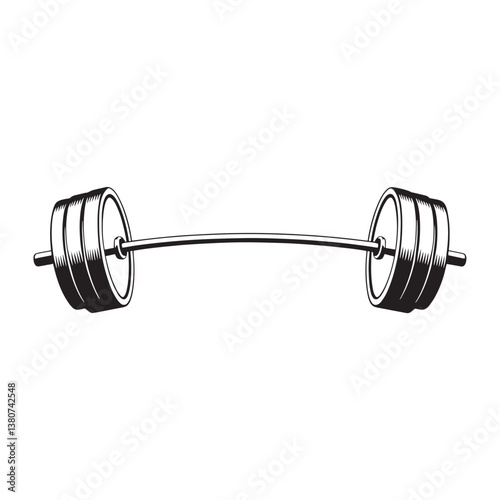 Barbell weight vector art illustration