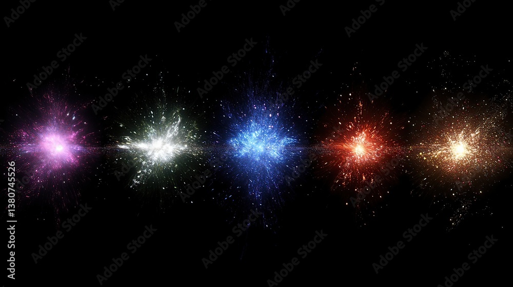 Fototapeta premium Cosmic energy burst space digital art night sky abstract view universe concept