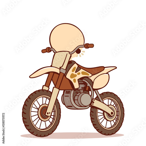 A bright, vibrant motocross vector art image on a white flat background, utilizing strong hard lig
ht, lively colors, and direct harsh shadows