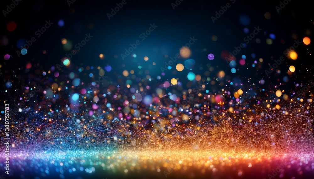 Obraz premium 光の粒子：カラフルな輝きの背景