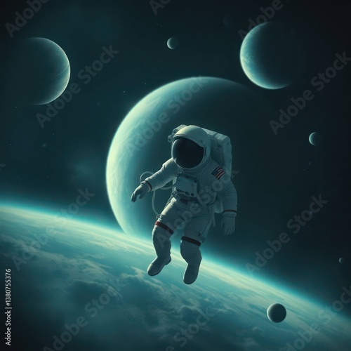 astronaut floating in space