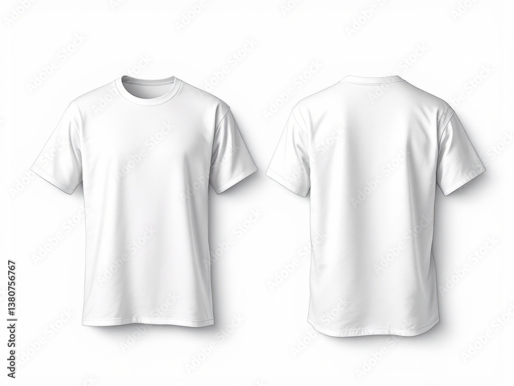 Image showing the front and back of a simple white t-shirt. Image showing the front and back of a simple white t-shirt.