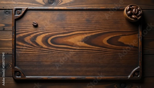 Dark brown wood table, large coffee stain center , brown, wood, spill