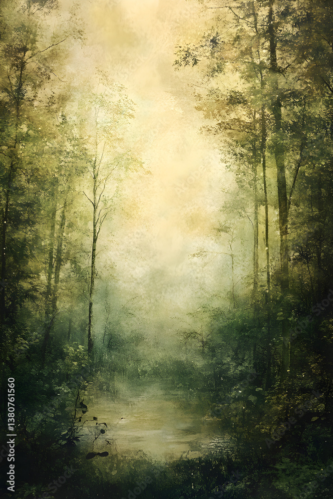 Naklejka premium Preserving the Tranquil Majesty of the Enchanted Forest: A Call for Conservation