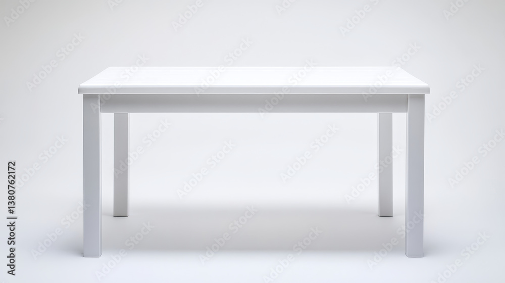 Empty top table of white plastic table isolated on white background. Table for product display template. Vector 3d table for object presentation Empty top table of white plastic table isolated on white background. Table for product display template. Vector 3d table for object presentation