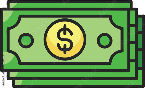 Money icon, dollar bill, hand holding cash, financial symbol, black and white illustration, minimalist design, economic concept, payment graphic, currency pictogram, simple linework, vector style, bus