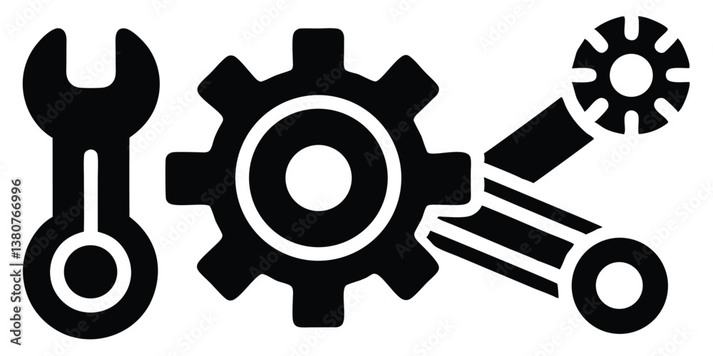Settings glyph solid icons collection containing Settings glyph solid icons collection containing