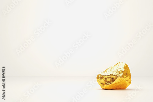 Beautiful glimmering piece of gold displayed on a surface showcasing its natural luster and rich hue
