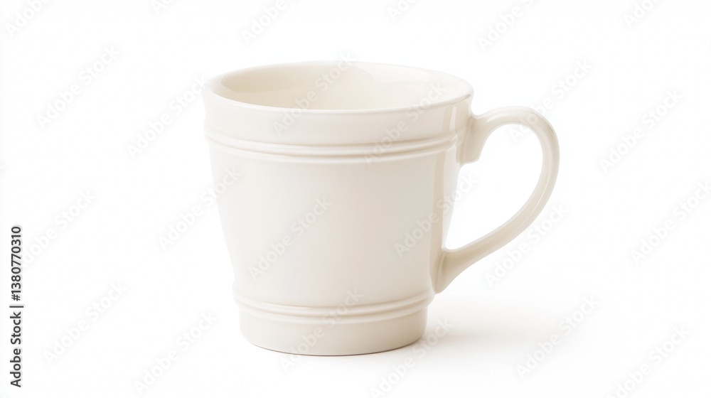 One blank mug on white background. Mockup for design One blank mug on white background. Mockup for design
