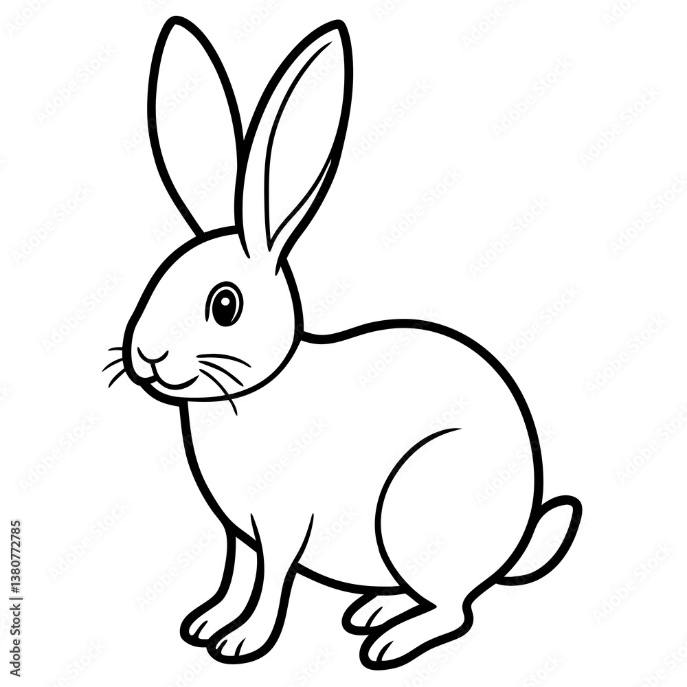 Cute cartoon vector illustration of a happy bunny for Easter and spring Cute cartoon vector illustration of a happy bunny for Easter and spring