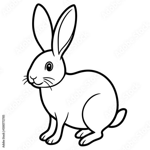 Cute cartoon vector illustration of a happy bunny for Easter and spring