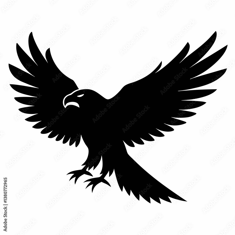 Obraz premium Eagle vector illustration of a flying eagle in silhouette design
