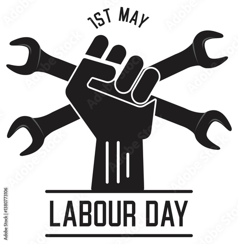1st May Labor Day Workers Emblem Design. Isolated On Transparent Background.