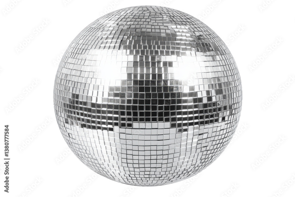Fototapeta premium Shimmering Mirror Ball with white background