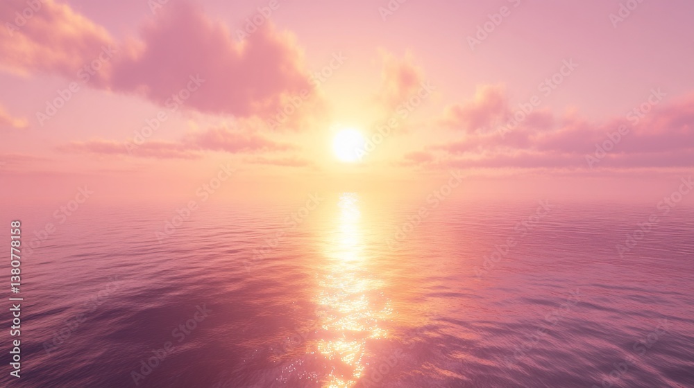 Obraz premium Pastel Sunset Over Calm Ocean