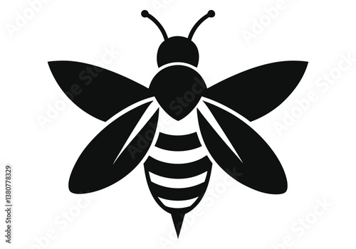 bee silhouette  isolated on white background 