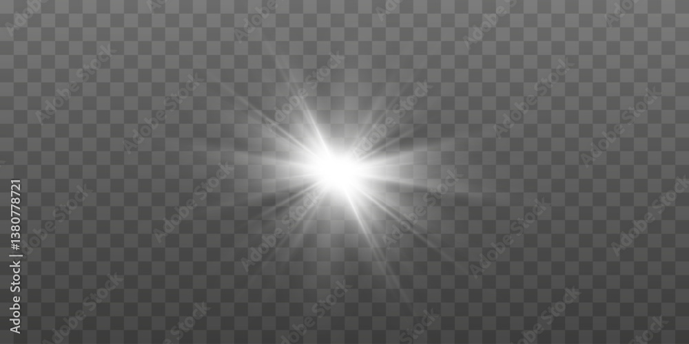Vector transparent sunlight. Bright flash. Special light effect Vector transparent sunlight. Bright flash. Special light effect