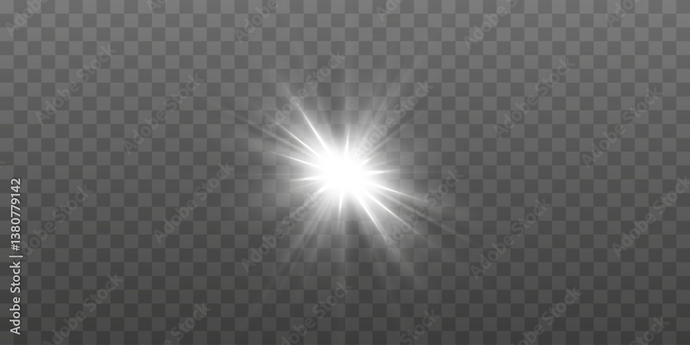 Bright flash of light. Glow effect. White light. Bright flash of light. Glow effect. White light.