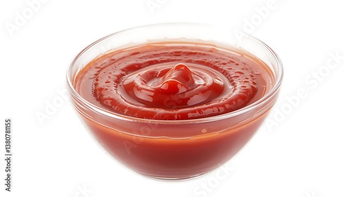 Wallpaper Mural Tomato Ketchup in Glass Bowl, Condiment on White Background Torontodigital.ca