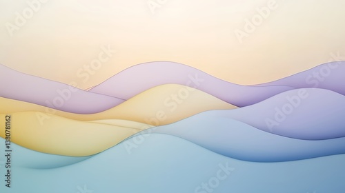 Serene pastel waves abstract art calming pastel shades background image soft color gradient design minimalist aesthetic wallpaper tranquil mood peaceful atmosphere gentle