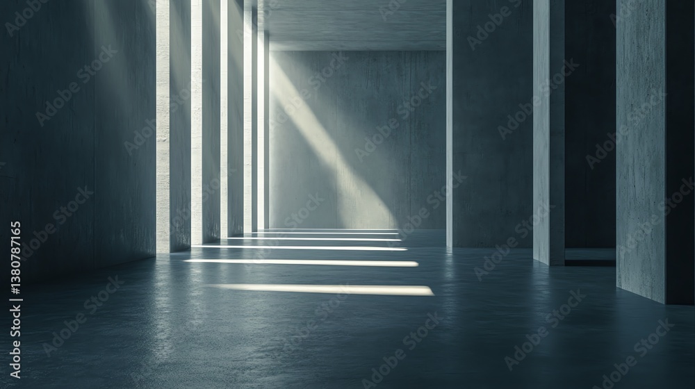 Obraz premium Modern empty corridor with natural light