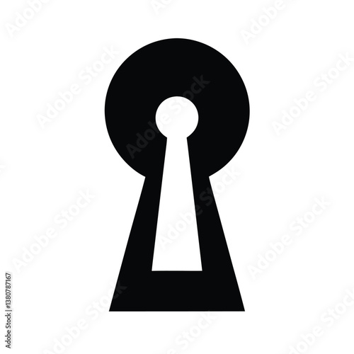 keyhole with key vector illustration