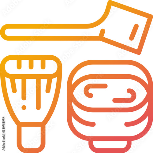 tea ceremony gradient line icon